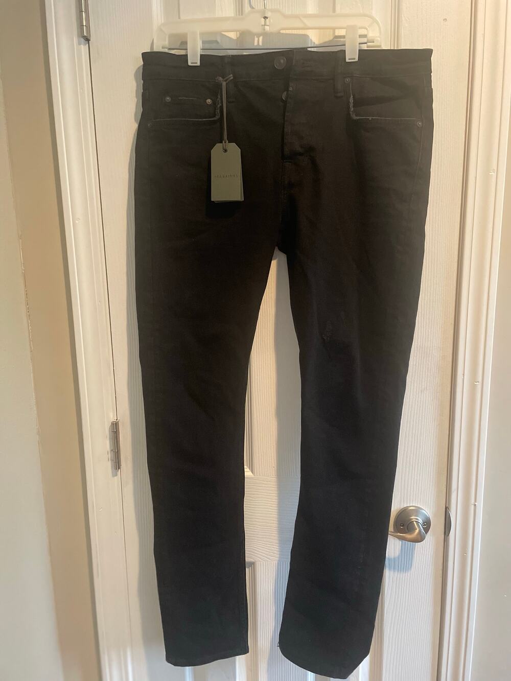 All Saints Cigarette Skinny Fit Jean, Jet Black, A62
